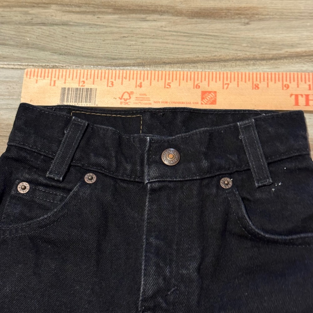 Vintage 90s Little Levis 550 Relaxed Fit Slim Black Orange Tab Jeans Kids Size 6 - Picture 7 of 8